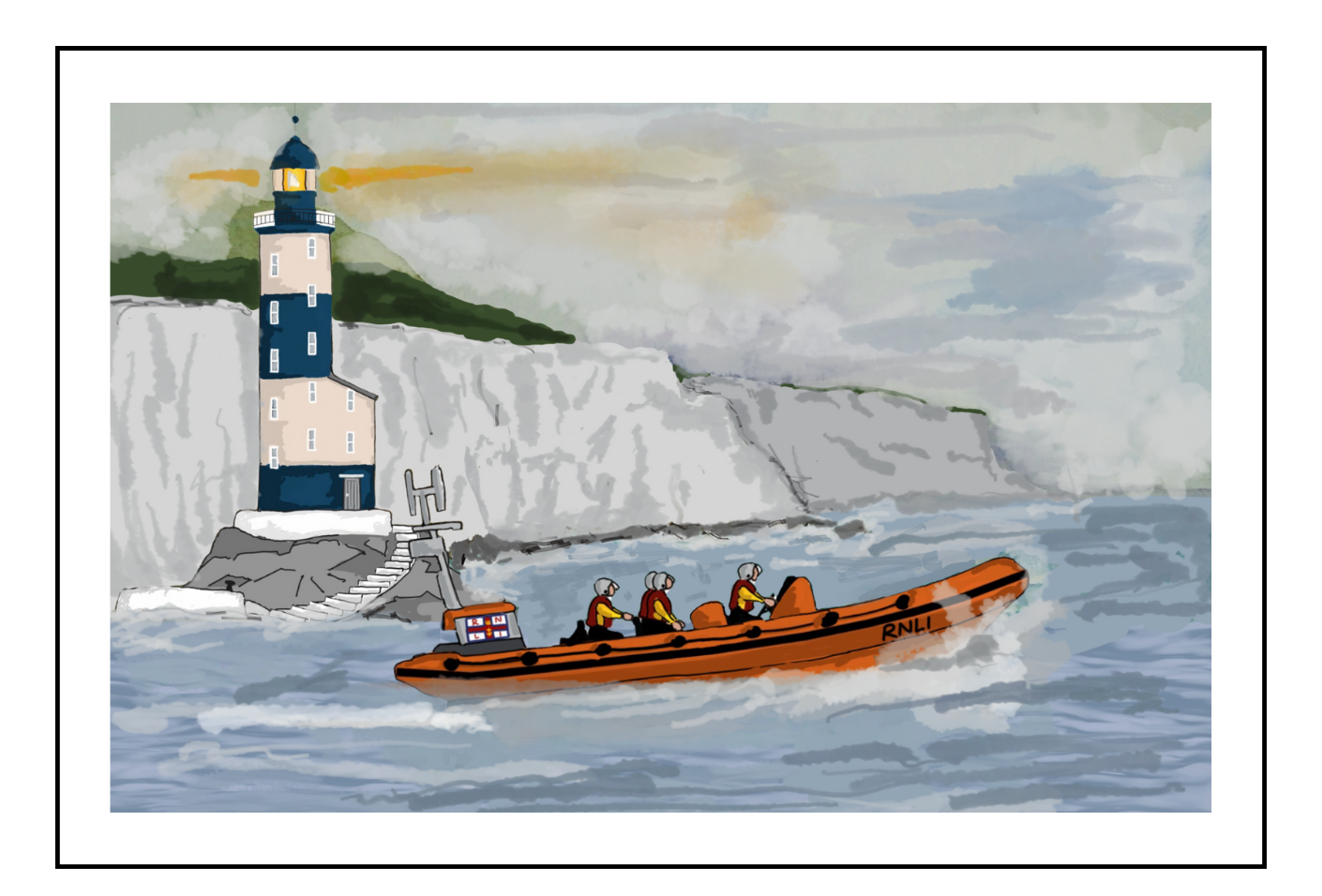 Greetings card - "For those in peril on the sea"