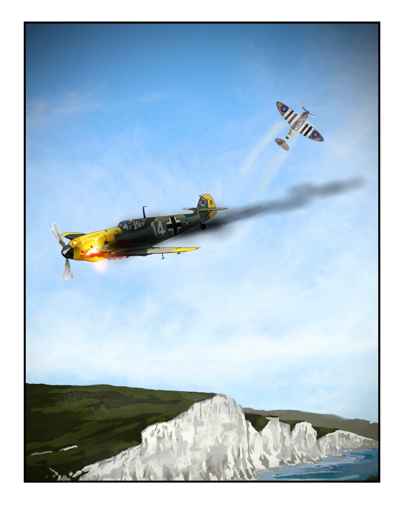 Greetings card - "ME109 Down"
